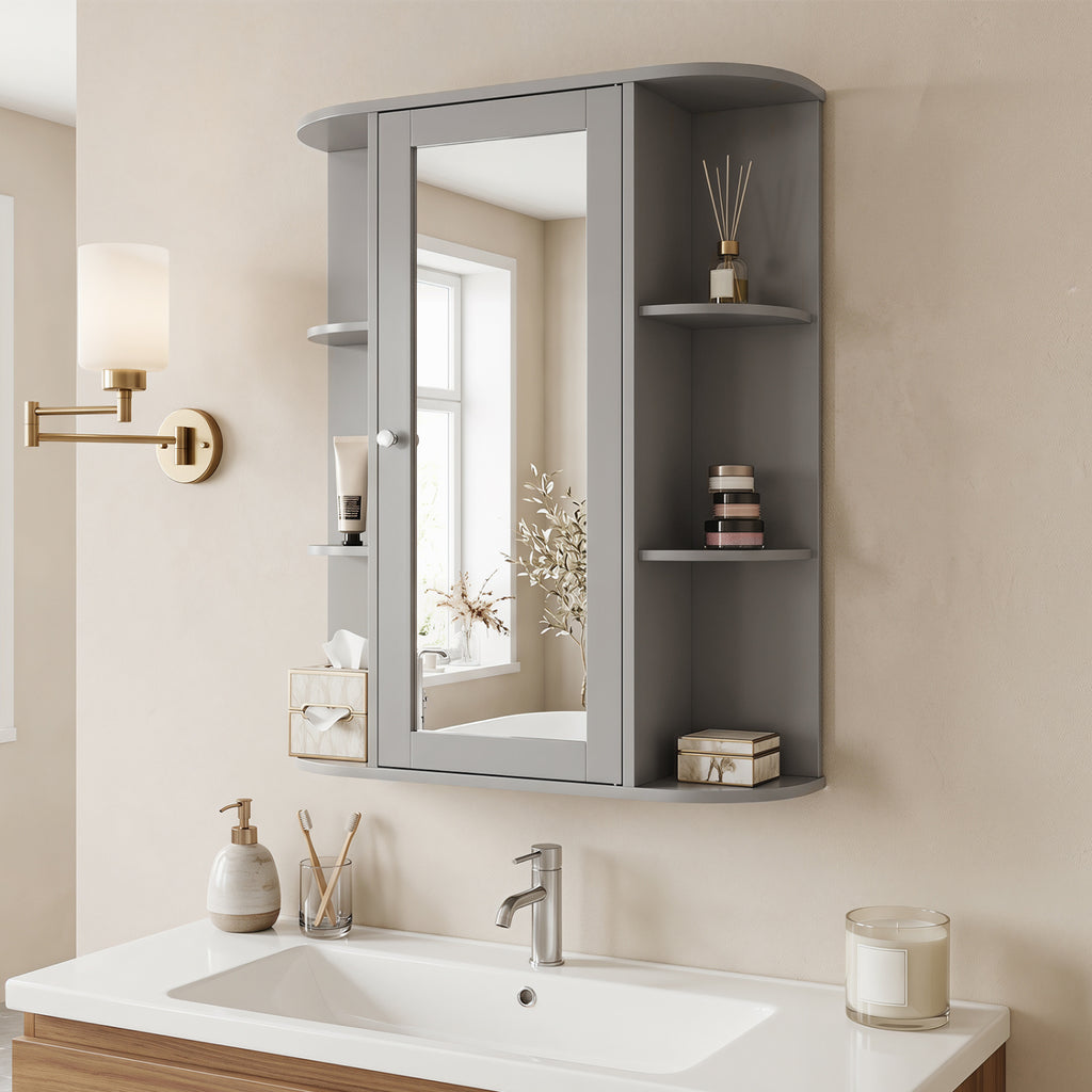 Bathroom Wall Medicine Cabinet with Mirror Door Removable and