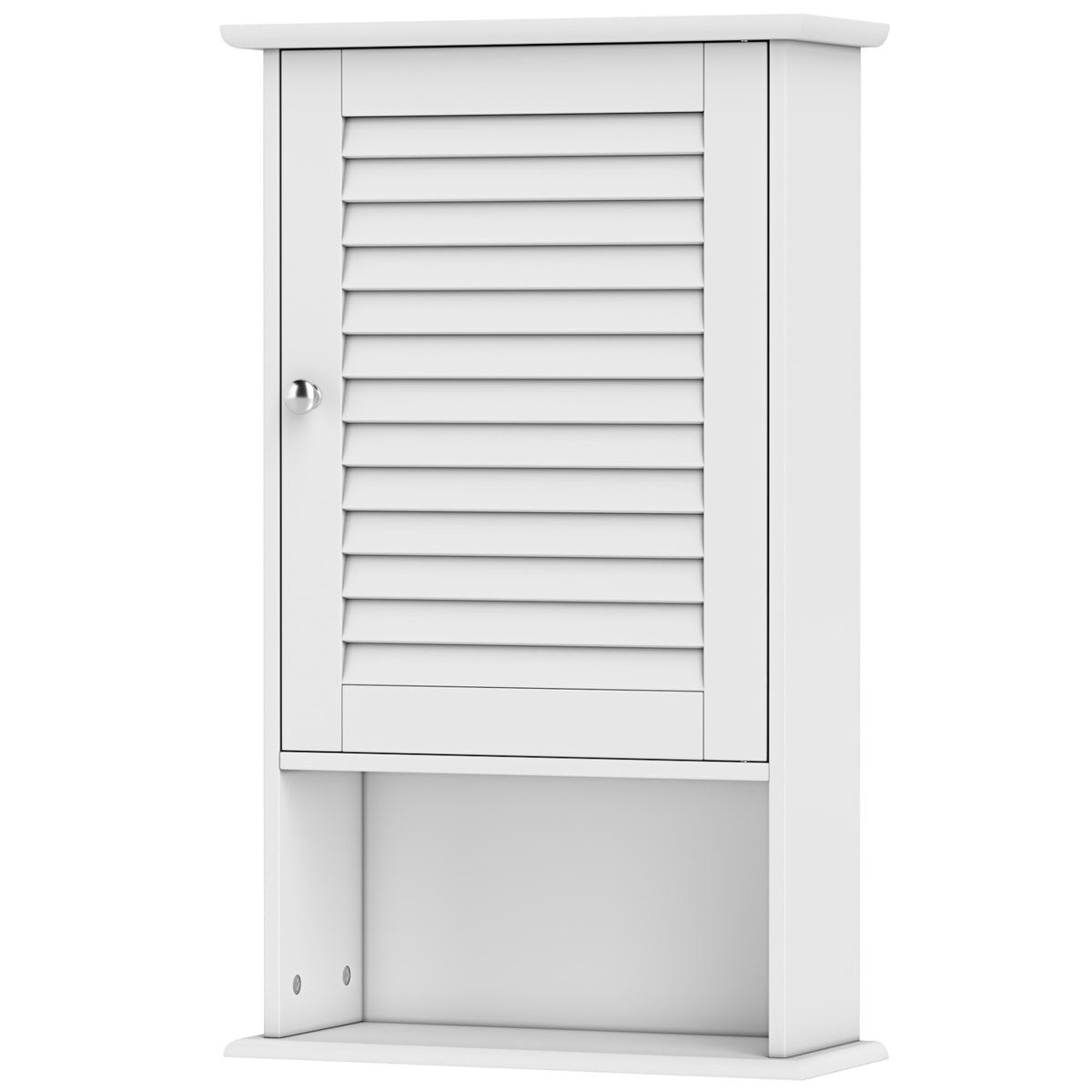 20-In Bathroom Wall Cabinet with Slatted Doors - Natural