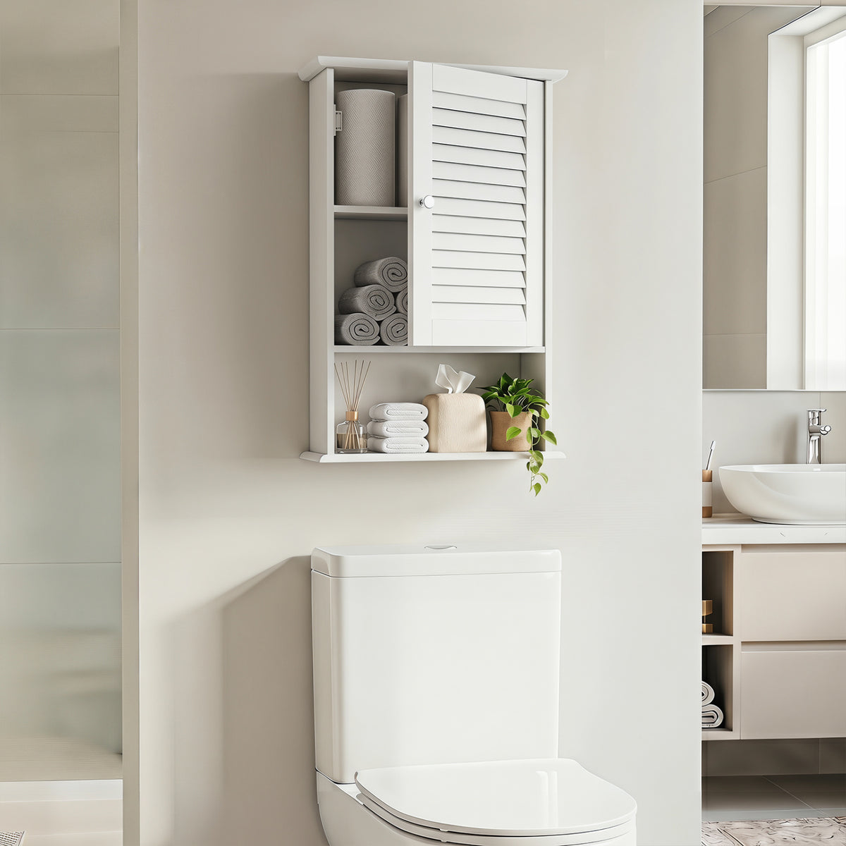 Bathroom Wall Mount Storage Cabinet Single Door with Height