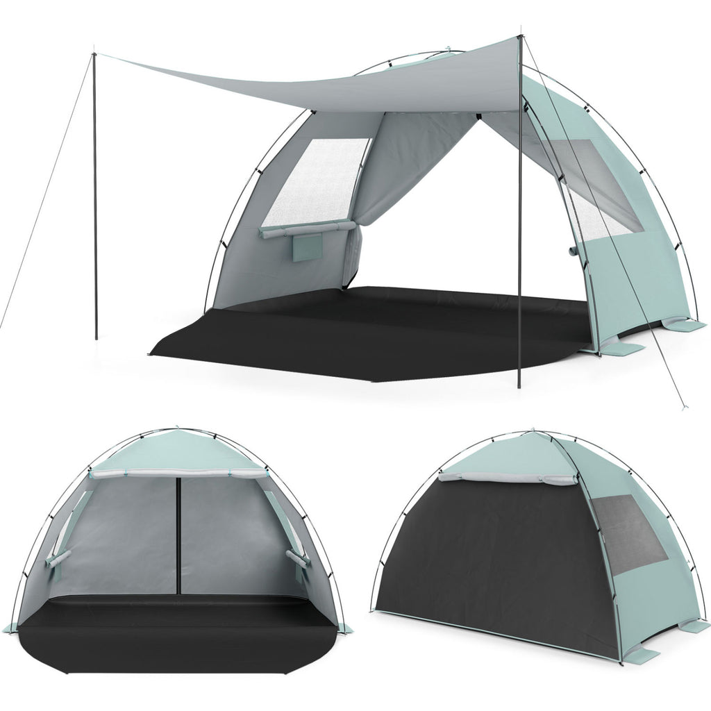 Beach Tent Sun Shelter with Canopy Easy Setup UPF50+ Protection