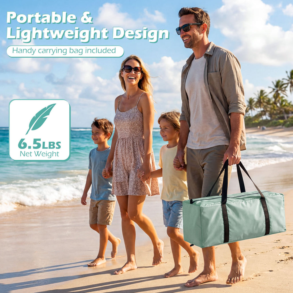 Beach Tent Sun Shelter with Canopy Easy Setup UPF50+ Protection