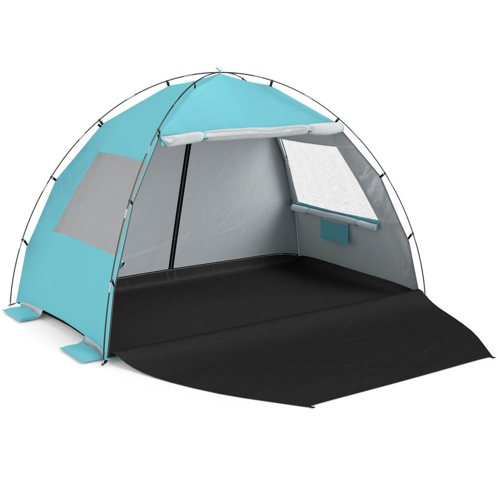 Beach Tent Sun Shelter with Extended Floor - 87" x 59" Blue