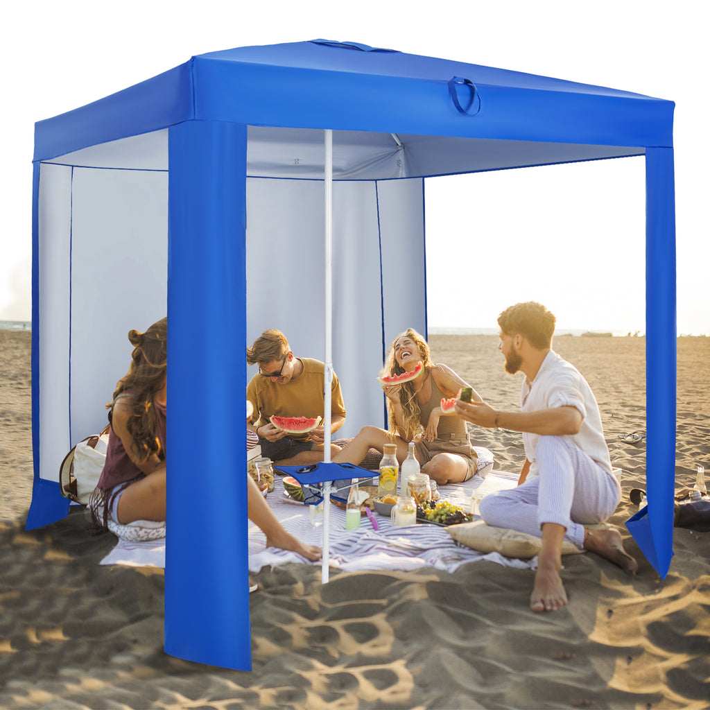 Beach Canopy Tent with Detachable Sidewall and Folding Table