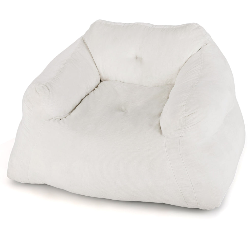 Bean Bag Chair Plush Lazy Sofa Velvet Cover – Beige
