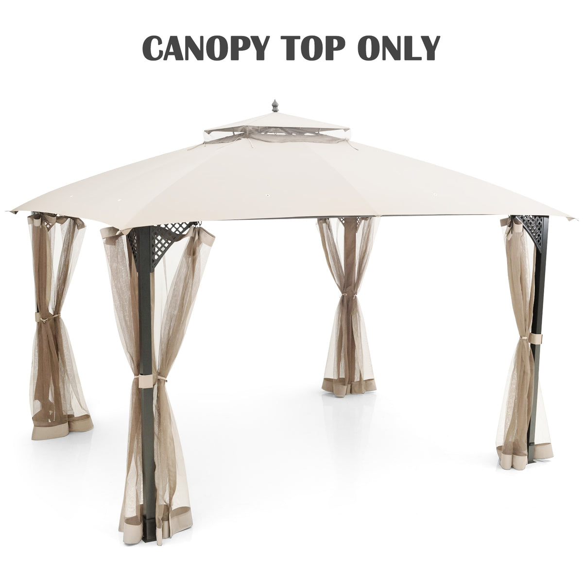 10 x 12 Feet Gazebo Replacement Top, Beige