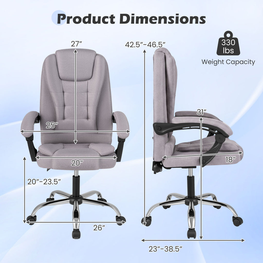 Big High Back Executive Office Chair - Gray