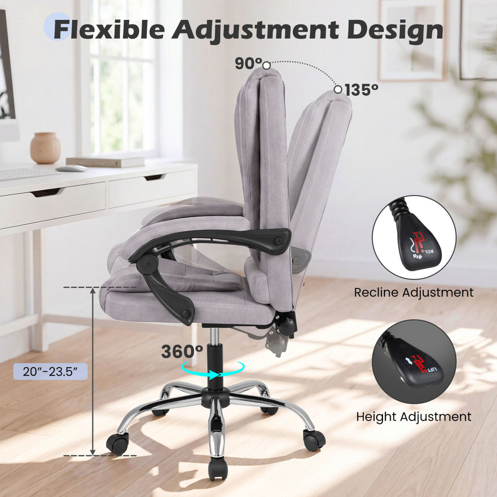 Big High Back Executive Office Chair - Gray