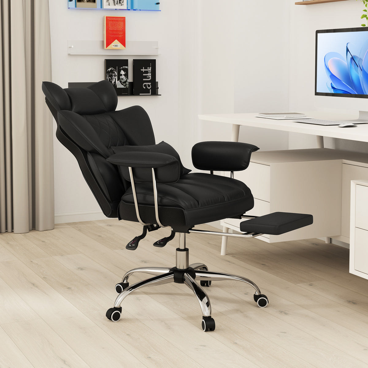 PU Leather Home Office Chair 400 lbs High Back Executive