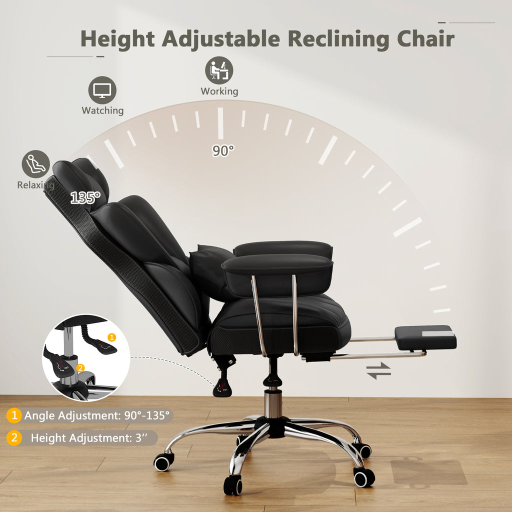 PU Leather Home Office Chair 400 lbs High Back Executive