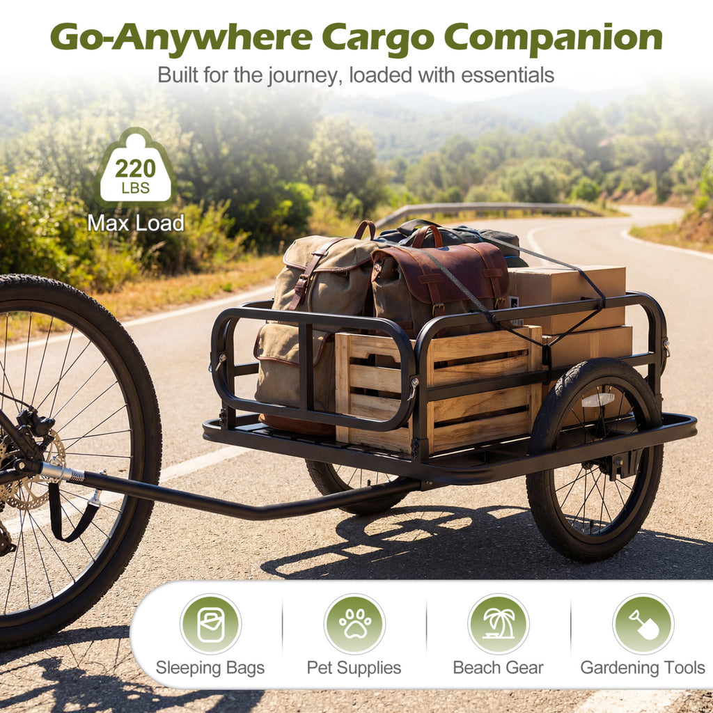 Bike Cargo Trailer Heavy-Duty Bicycle Wagon Cart with Universal Hitch