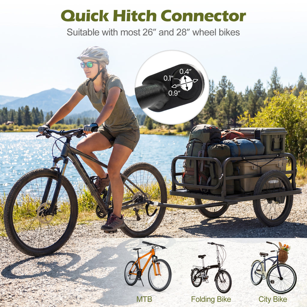 Bike Cargo Trailer Heavy-Duty Bicycle Wagon Cart with Universal Hitch