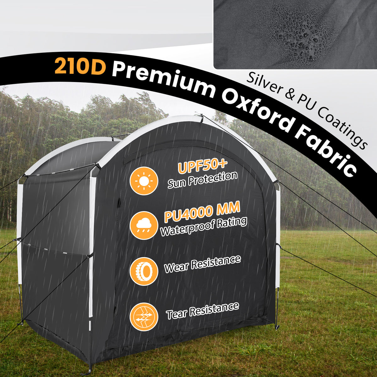 Bike Storage Tent for 5 Bikes - Waterproof Oxford Fabric