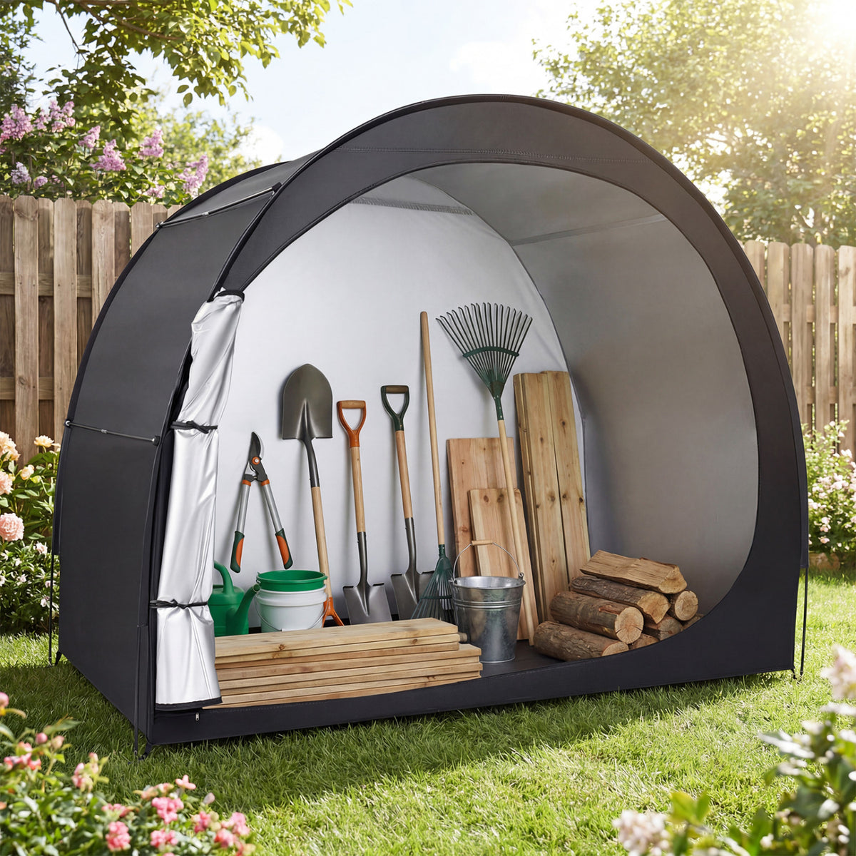 Bike Storage Tent Portable Bicycle Shed with Waterproof PU Coated