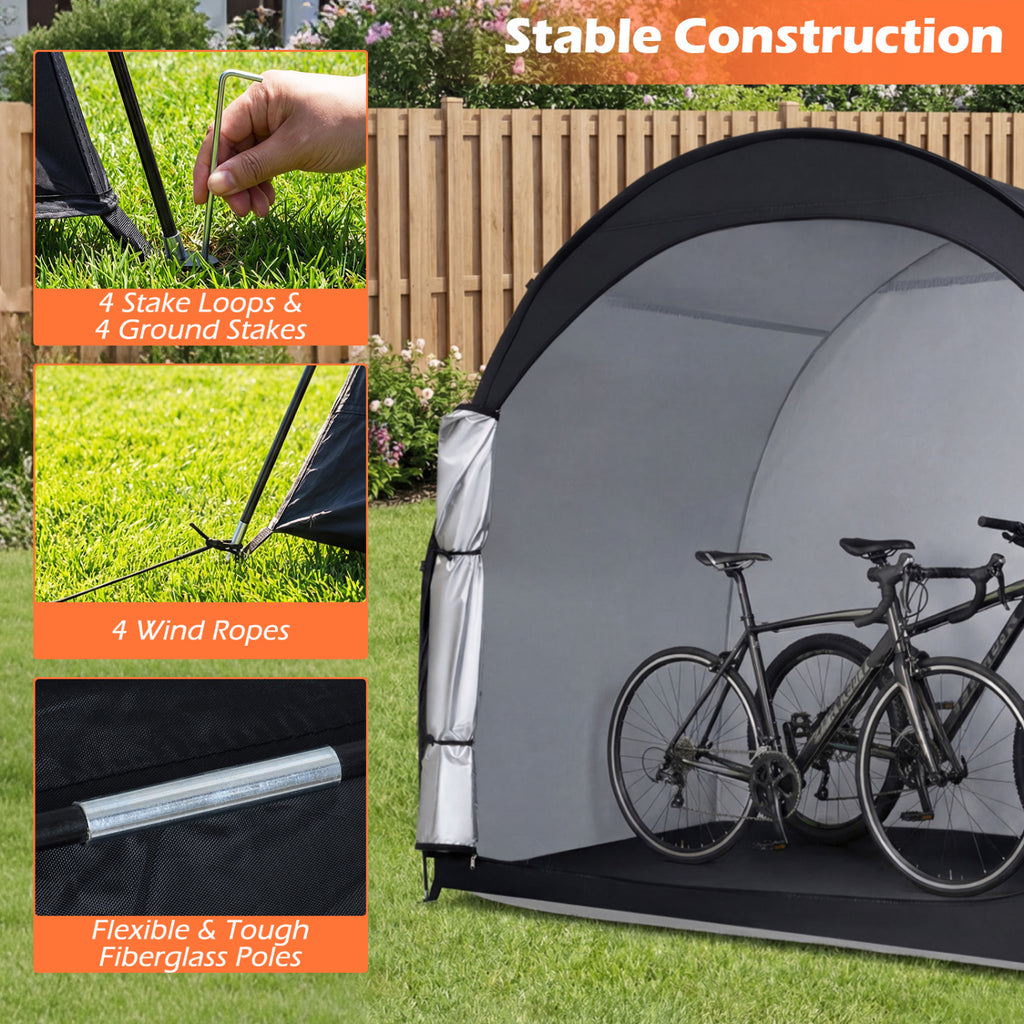 Bike Storage Tent Portable Bicycle Shed with Waterproof PU Coated