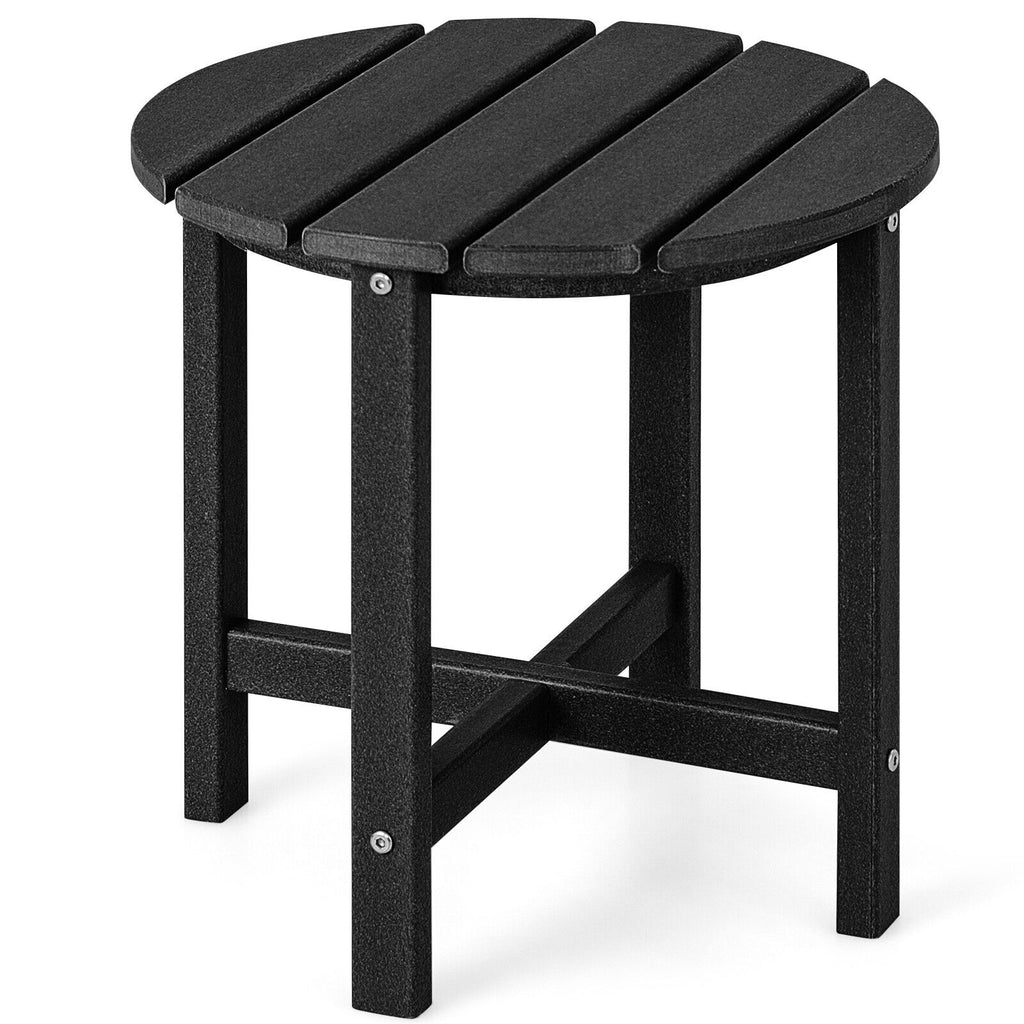 18" Round Weather-Resistant Adirondack Side Table - Black