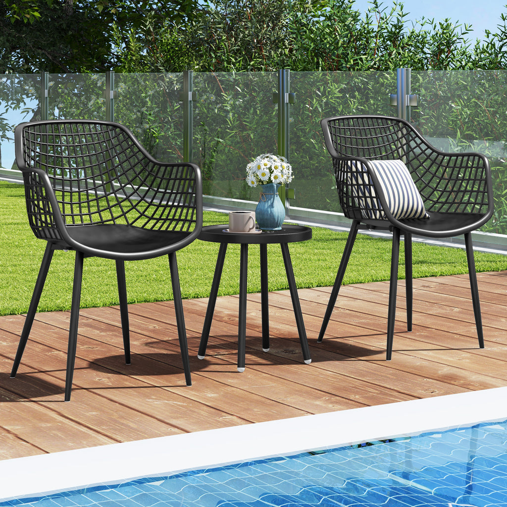 3 Piece Patio Chair Set with Table - Green