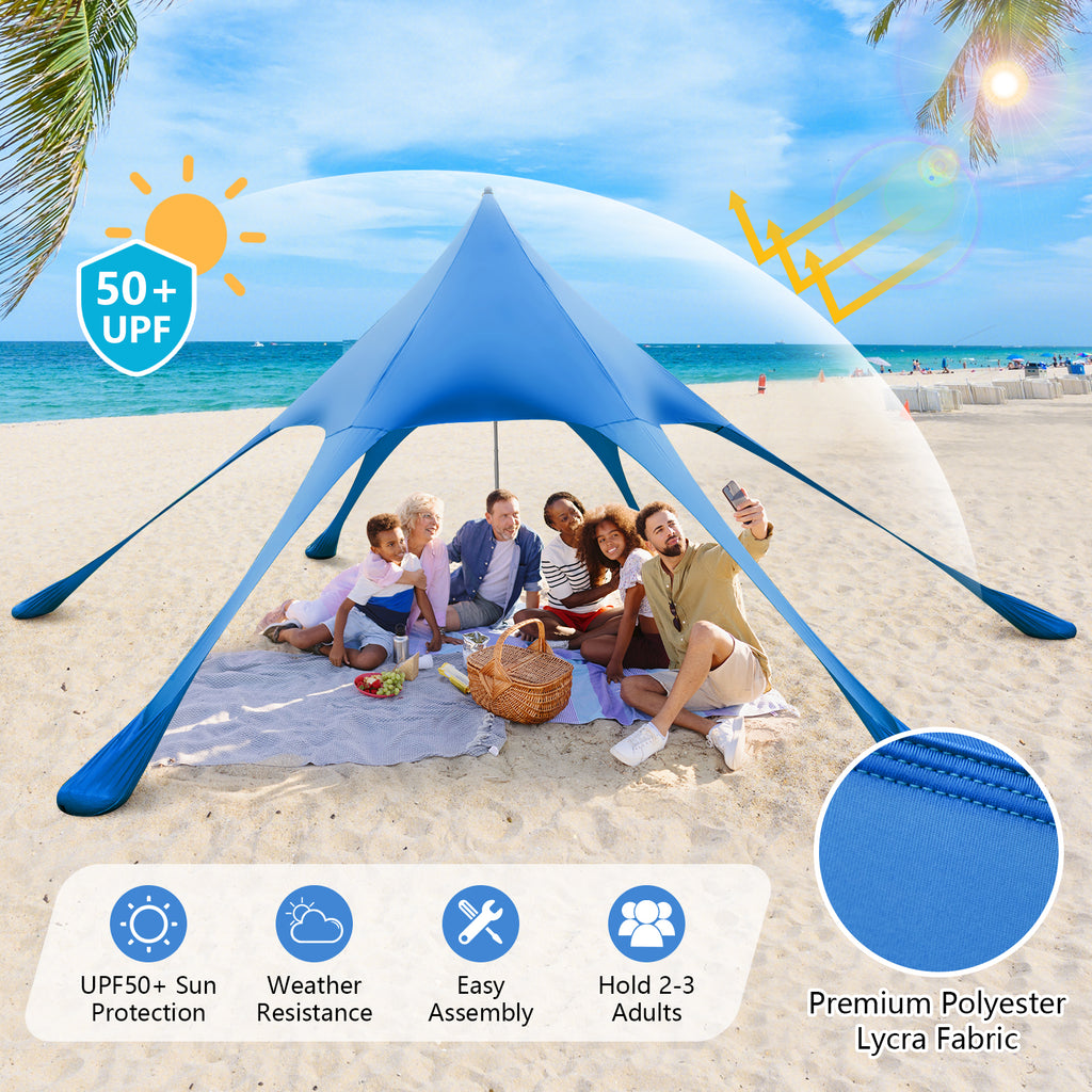 20x20 Beach Canopy Tent with UPF50+ Sun Protection - Blue