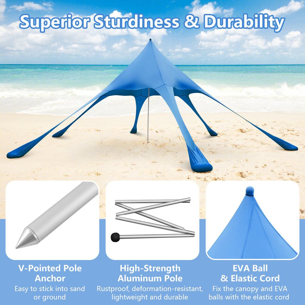 20x20 Beach Canopy Tent with UPF50+ Sun Protection - Blue