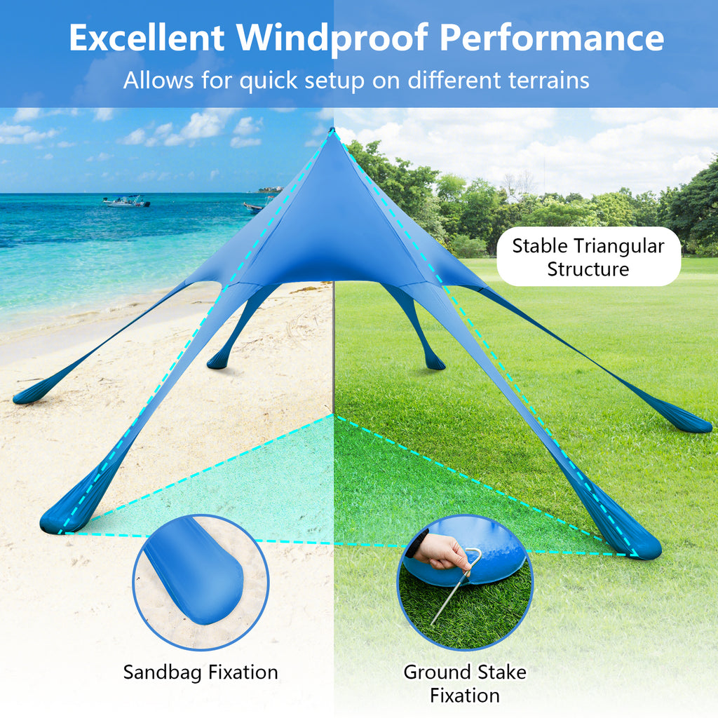 20x20 Beach Canopy Tent with UPF50+ Sun Protection - Blue