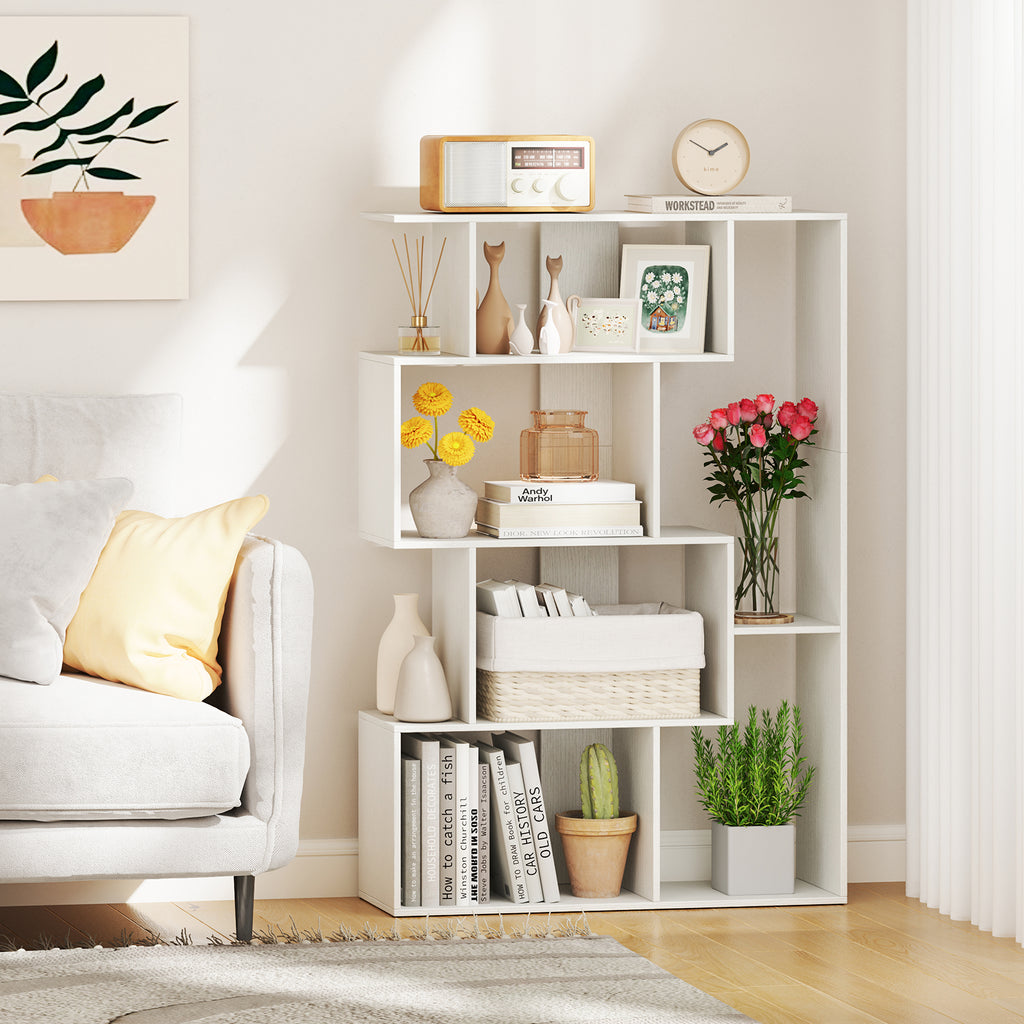 47-Inch 6-Cube Bookshelf Organizer - White