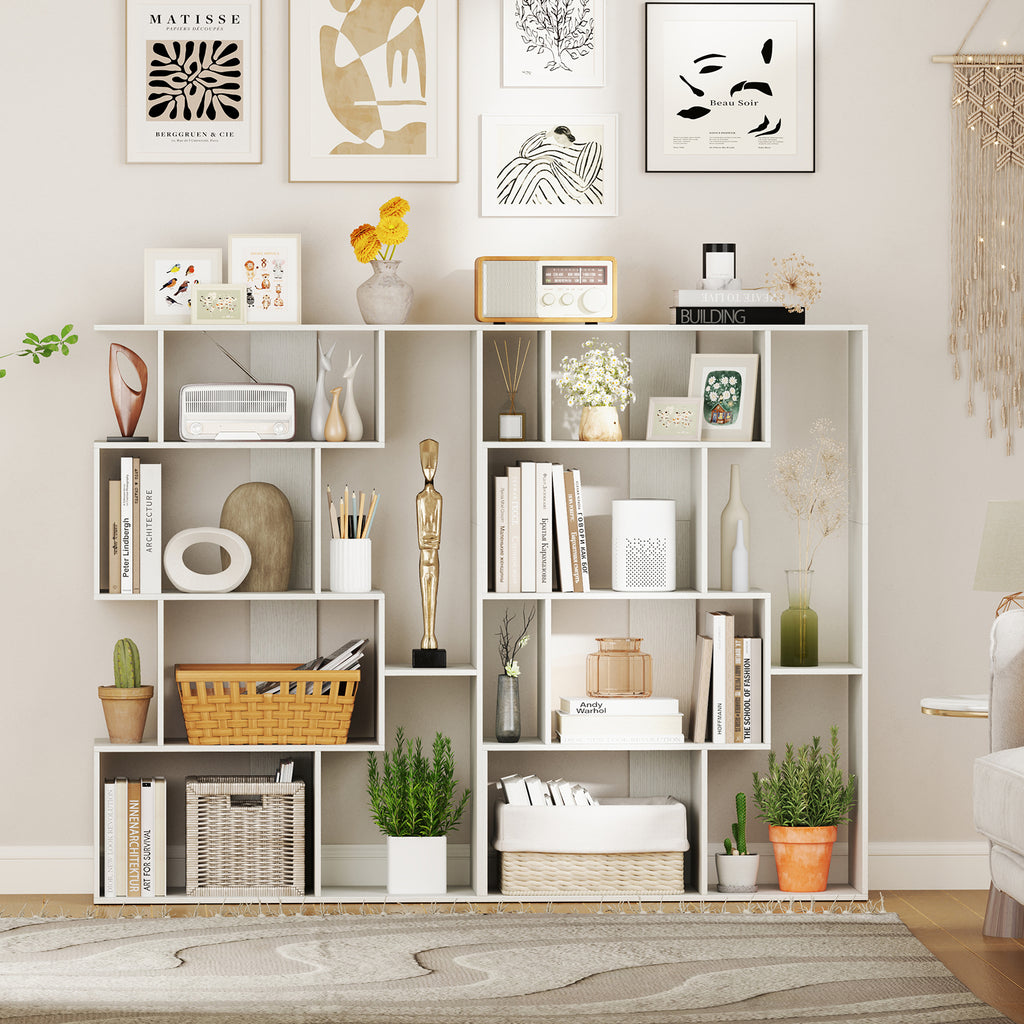 47-Inch 6-Cube Bookshelf Organizer - White