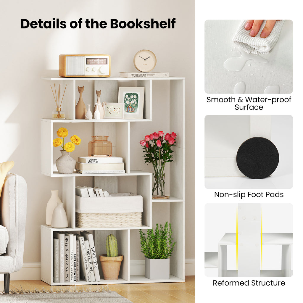 47-Inch 6-Cube Bookshelf Organizer - White