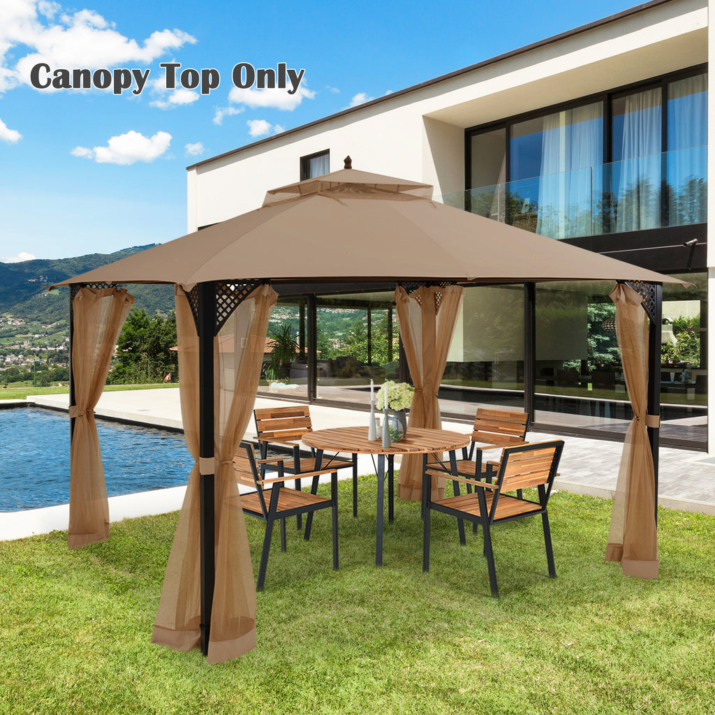 10 x 12 Feet Gazebo Replacement Top, Brown