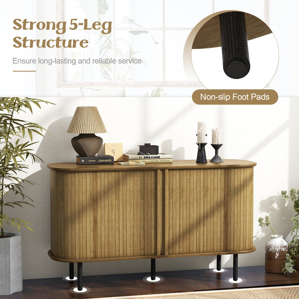 47 Inch Sideboard Cabinet with Adjustable Shelves - Oak