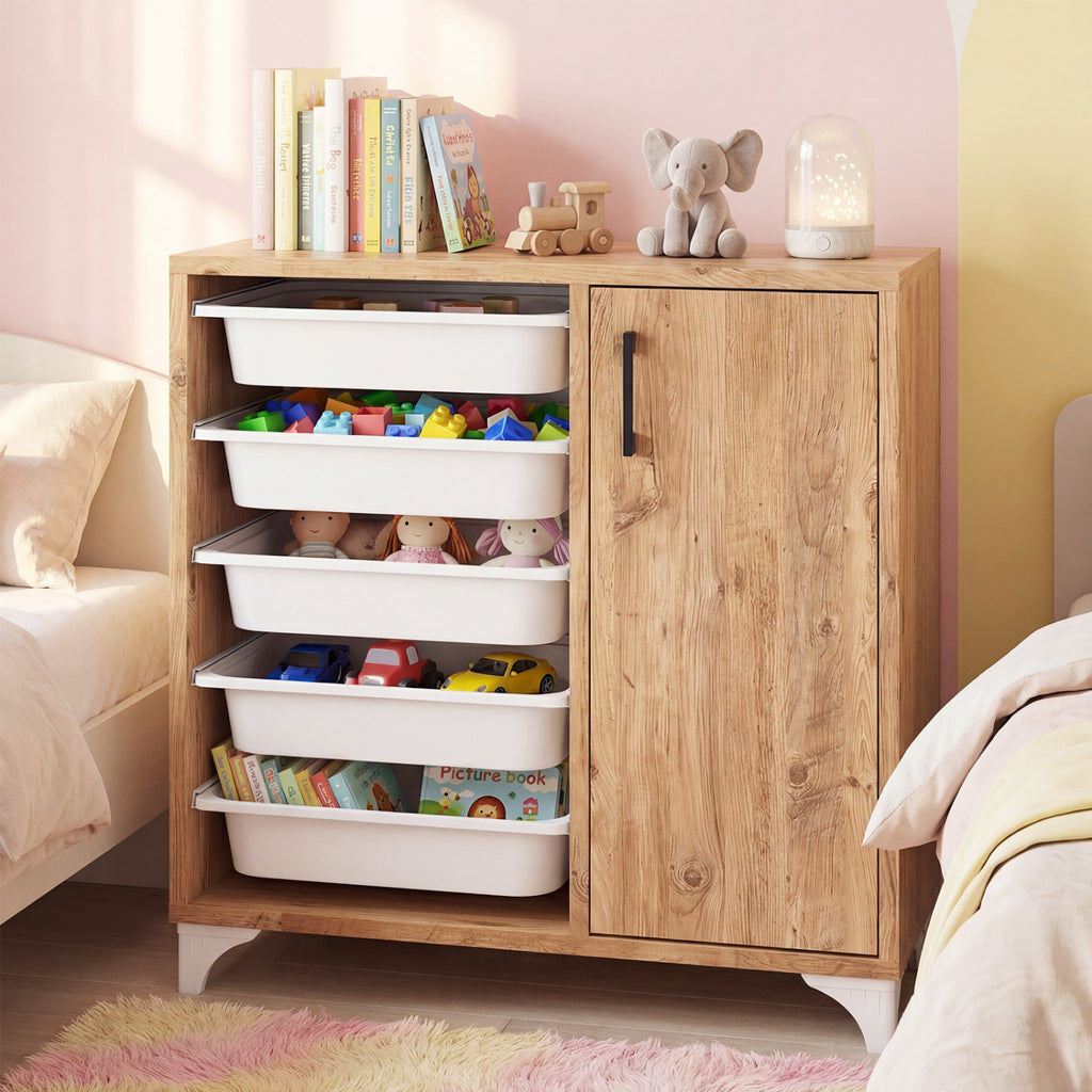 Buffet Cabinet Sideboard with 5 Drawers – Single Door