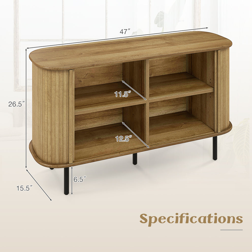 47 Inch Sideboard Cabinet with Adjustable Shelves - Oak