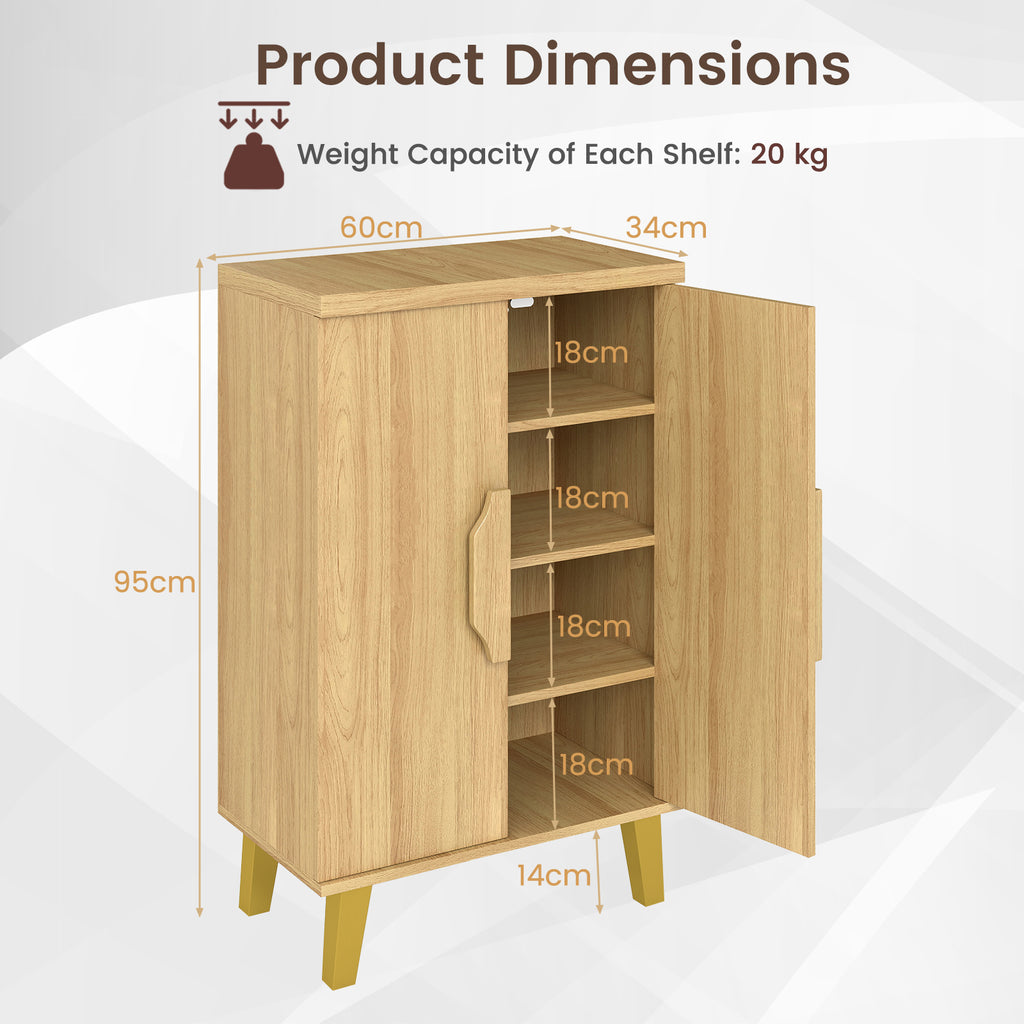 Buffet Cabinet with Double Doors and Raised Legs - Natural