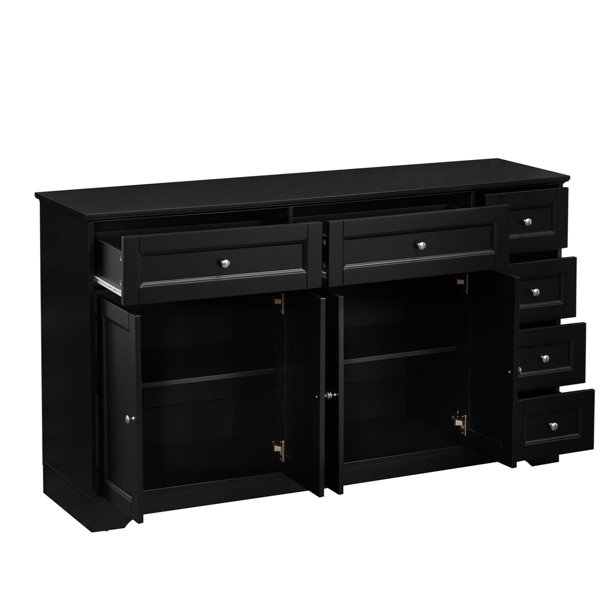 Costway 59-Inch Modern Coffee Bar Sideboard Console Table Black - Kitchen Storage