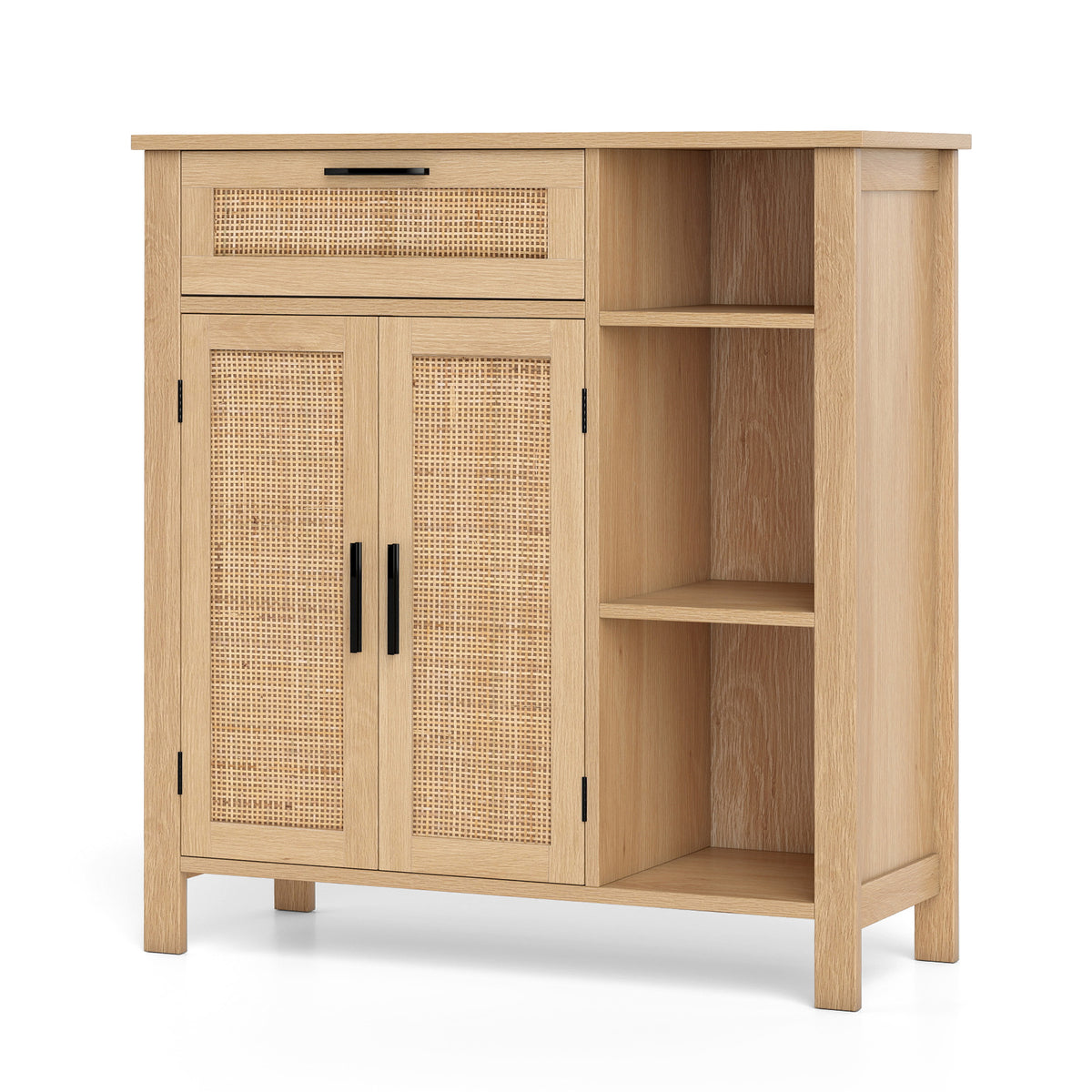 Rustic Farmhouse Sideboard Buffet Cabinet - 3-Drawer, Natural