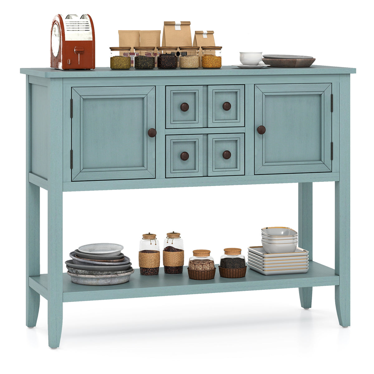 Buffet Sideboard Cabinet 2 Door 2 Drawer - Blue
