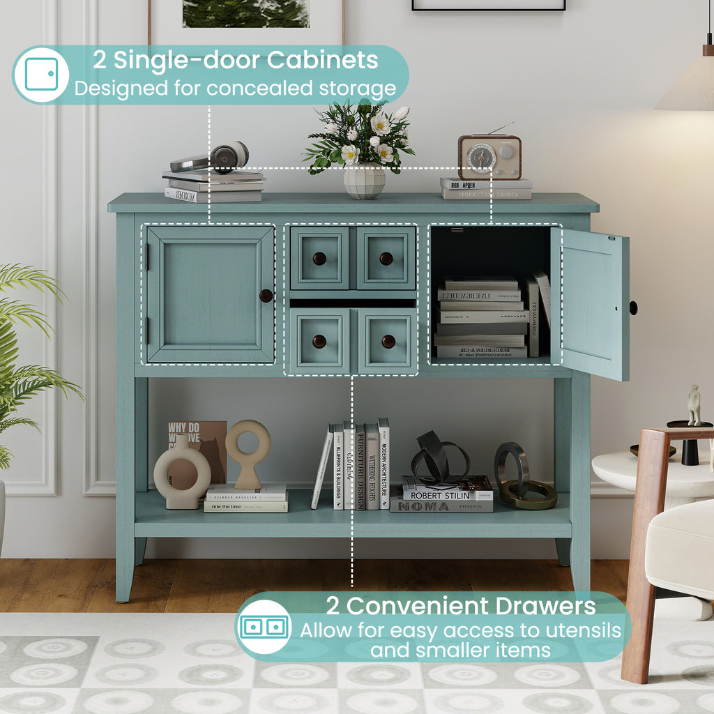 Buffet Sideboard Cabinet 2 Door 2 Drawer - Blue