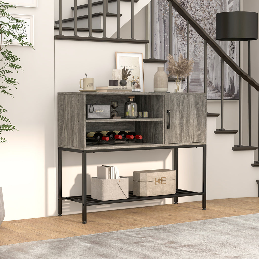 Rustic Brown Buffet Sideboard Cabinet with Power Outlets