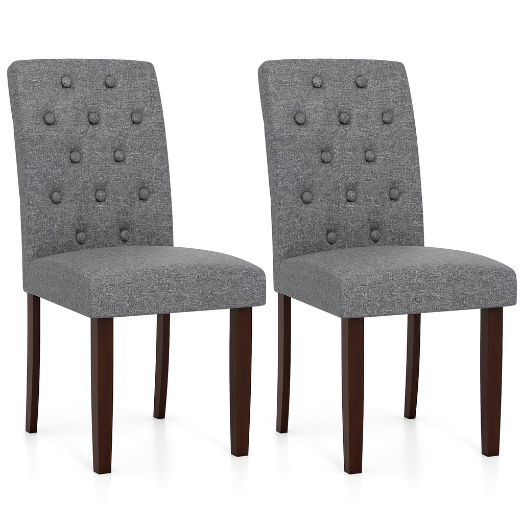 Button Tufted Dining Chair Set of 2 - Beige