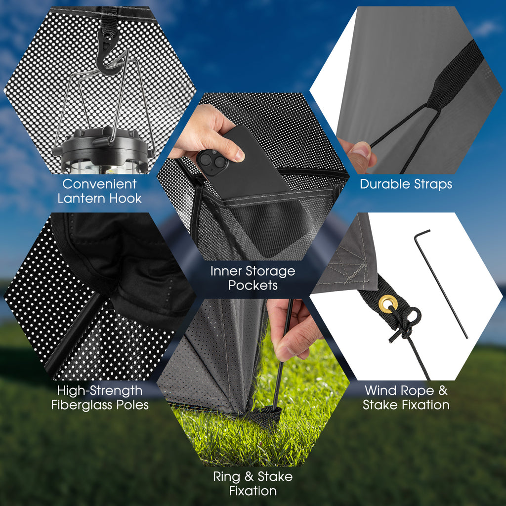 Pop-up Camping Tent for 2-3 People with Carry Bag and Rainfly