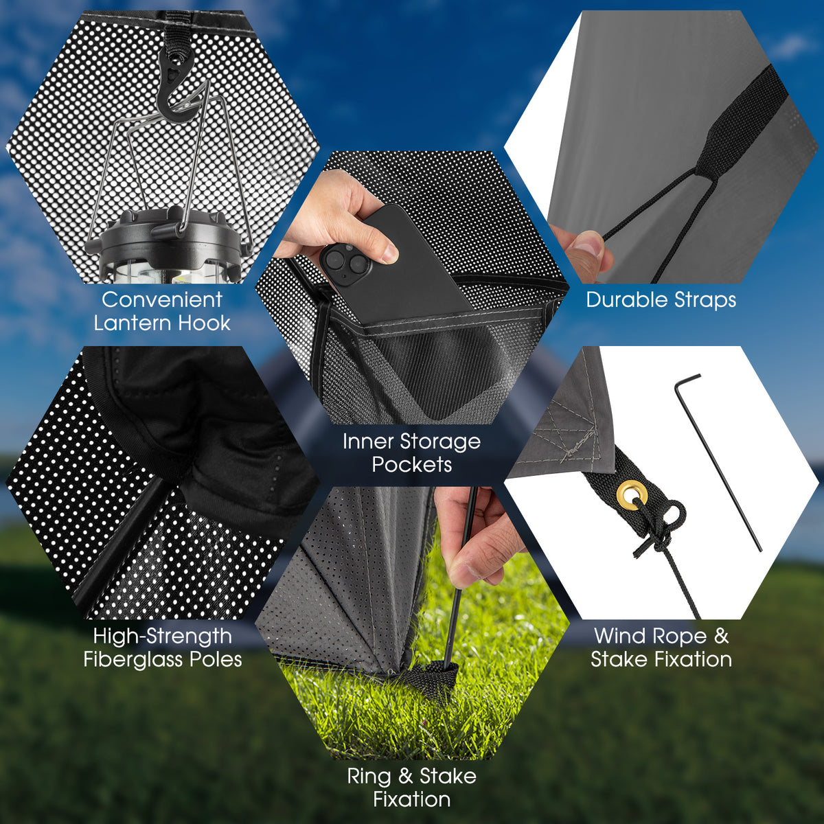 Pop-up Camping Tent for 2-3 People with Carry Bag and Rainfly