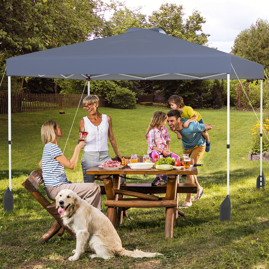 10 x 10 FT Pop-Up Canopy Tent with Sidewall - White