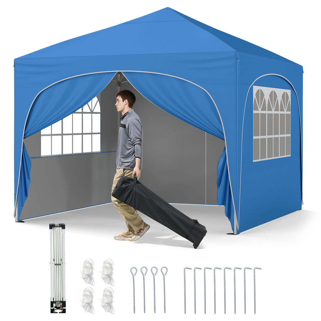 10 X FT Pop up Canopy Tent with 4 Removable Sidewall