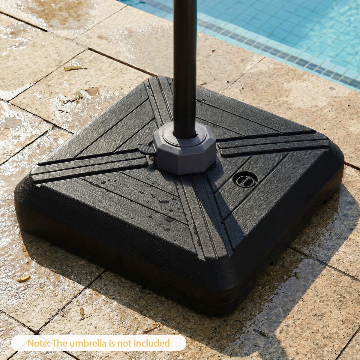 Cantilever Offset Umbrella Base with Wheels for Backyard Poolside
