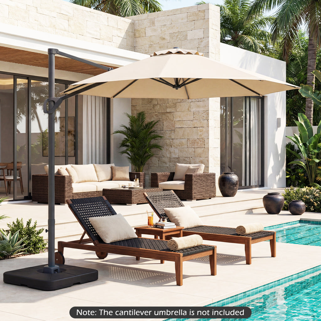 Cantilever Patio Umbrella Base 220 LBS Water and Sand Fillable