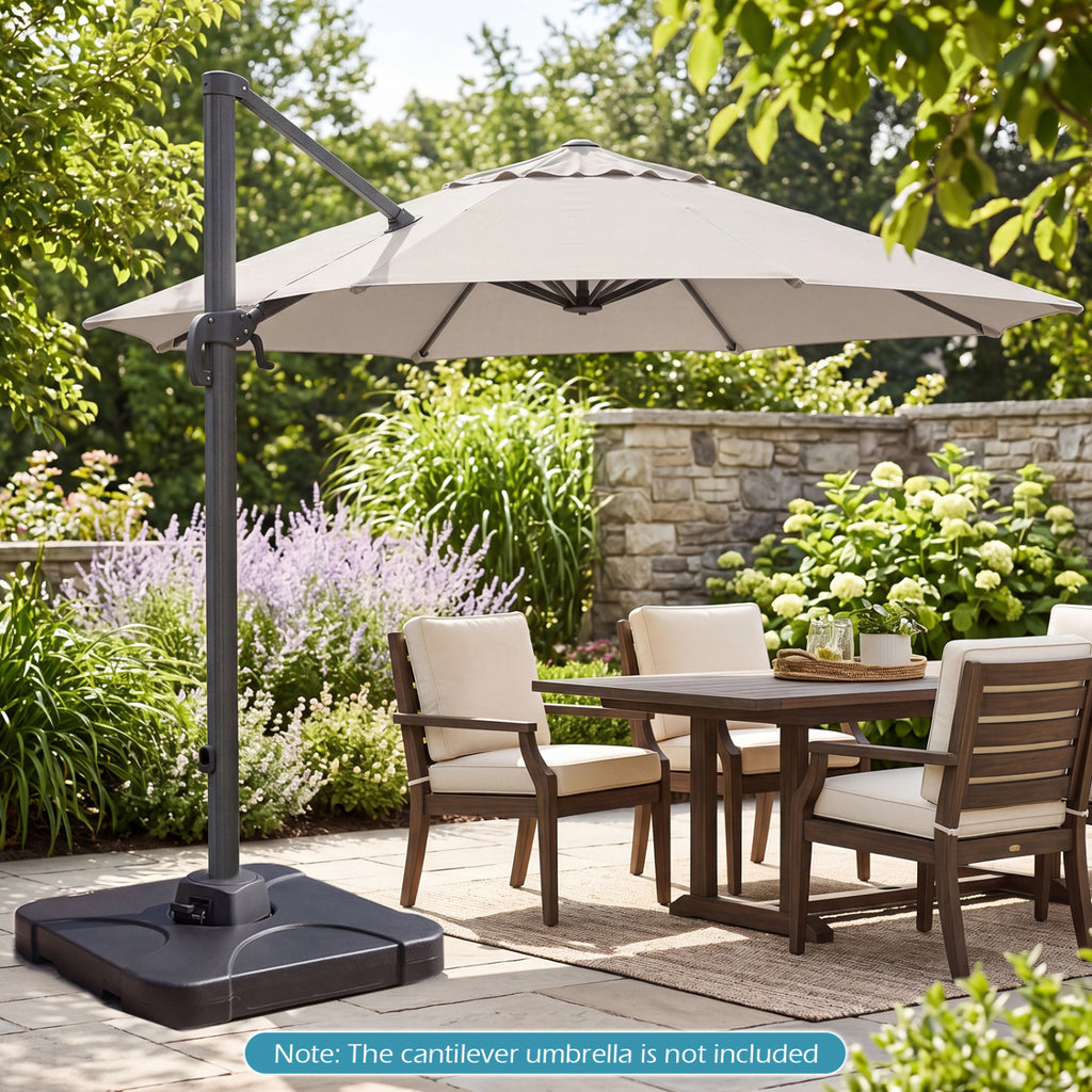 Cantilever Patio Umbrella Base 242 LBS Water and Sand Fillable