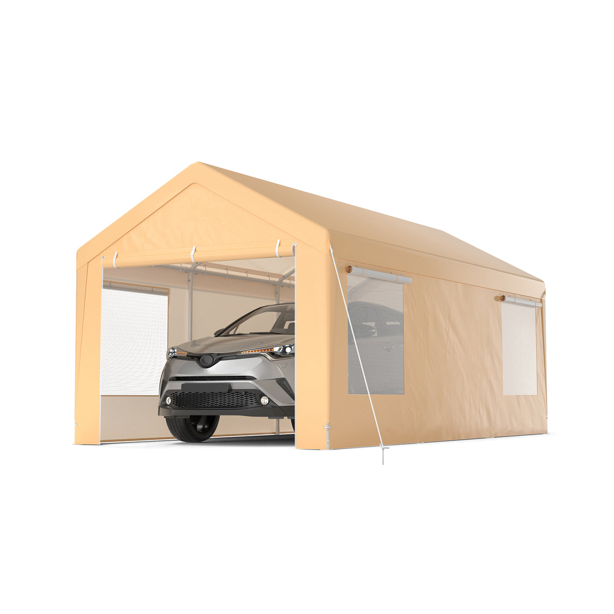 10 x 20 Feet Portable Heavy-Duty Carport with Removable Sidewalls
