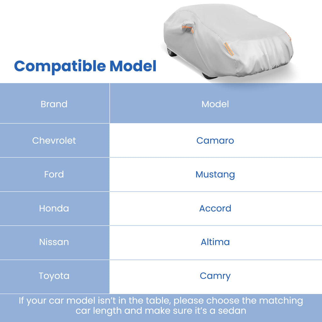 Universal Car Cover 193 Inch - Waterproof UV Protection Sedan