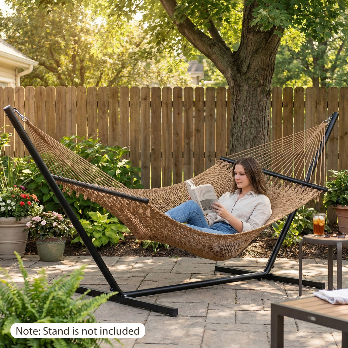 Caribbean Hammock with Spreader Bar - Khaki