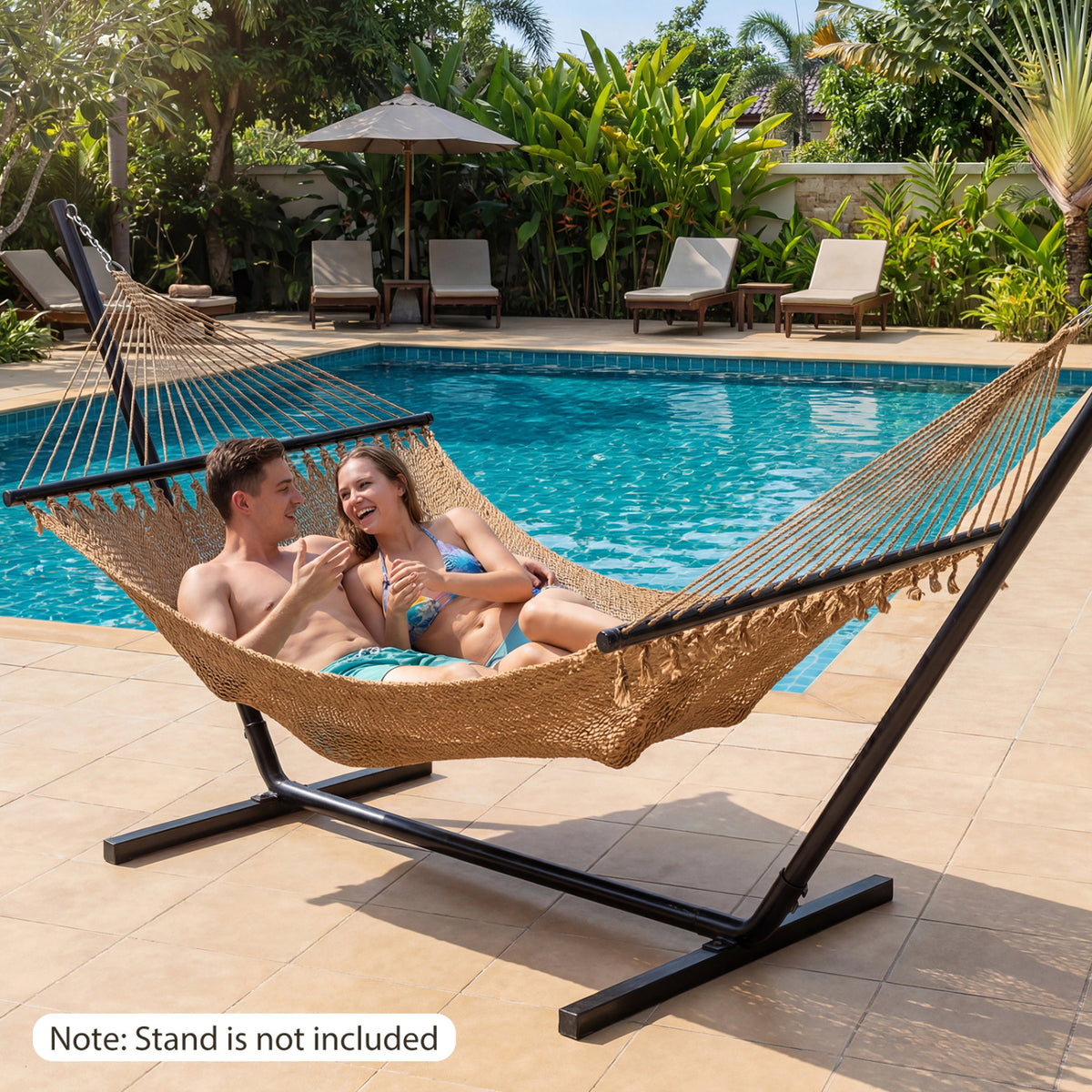Caribbean Hammock with Spreader Bar - Khaki
