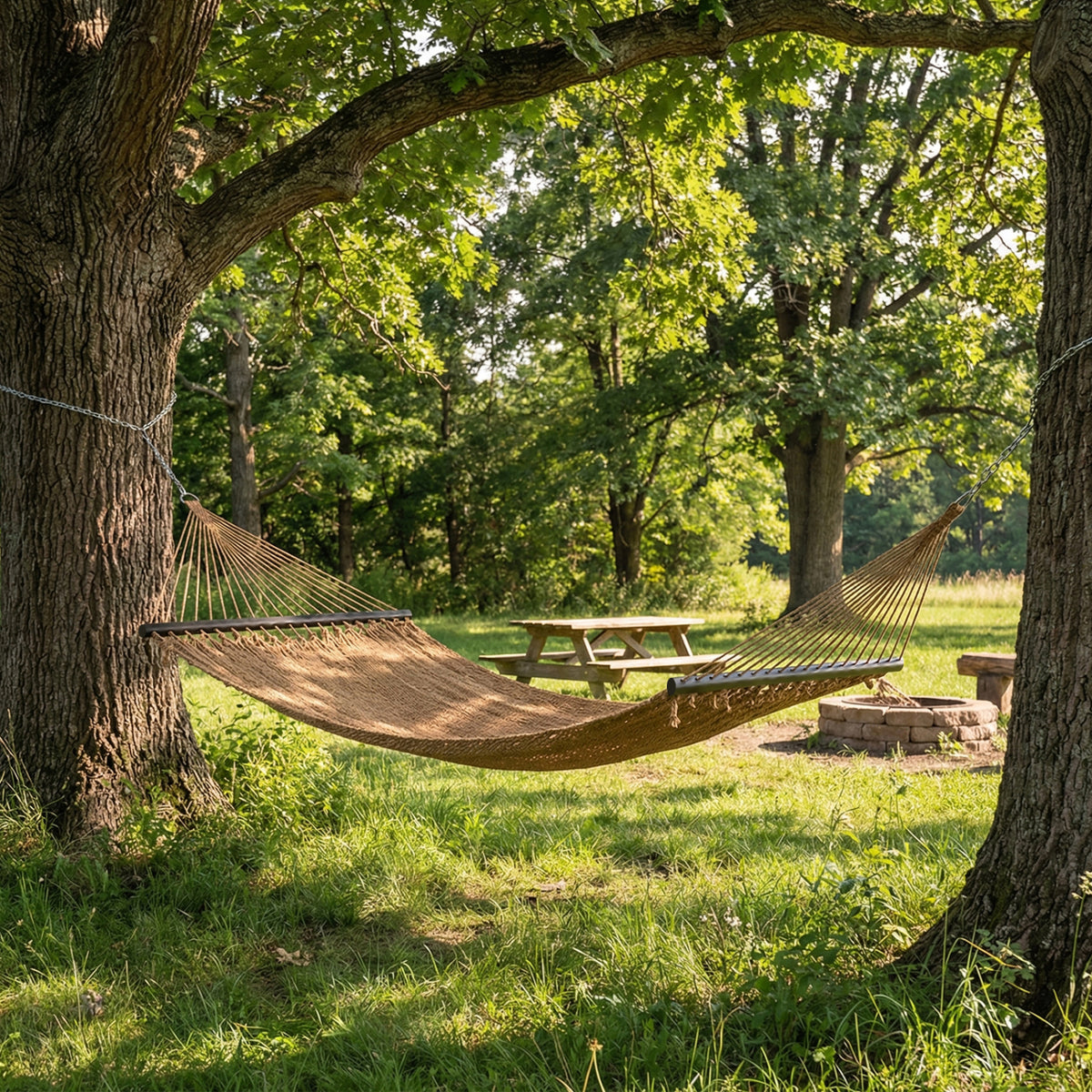 Caribbean Hammock with Spreader Bar - Khaki
