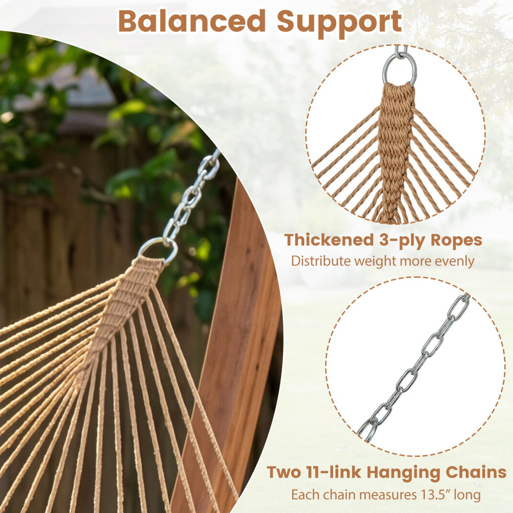 Caribbean Hammock with Spreader Bar - Khaki